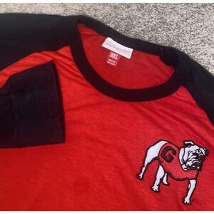 Mitchell & Ness Soft Cotton UGA Georgia Bull Dogs Shirt Red/Black Mens 3XL NCAA